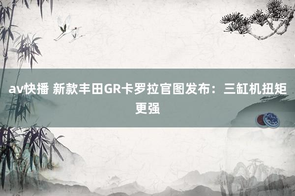 av快播 新款丰田GR卡罗拉官图发布：三缸机扭矩更强