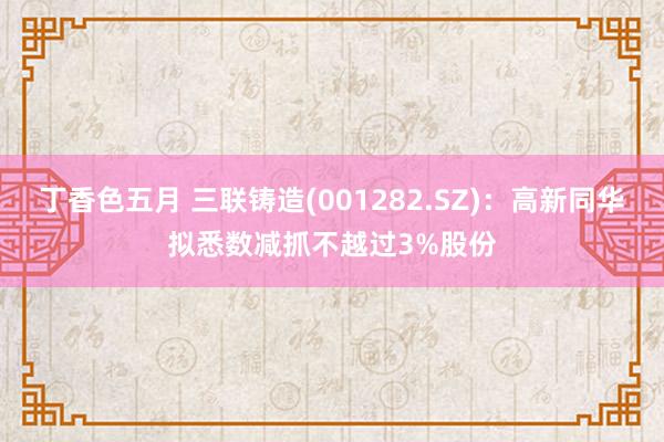 丁香色五月 三联铸造(001282.SZ)：高新同华拟悉数减抓不越过3%股份