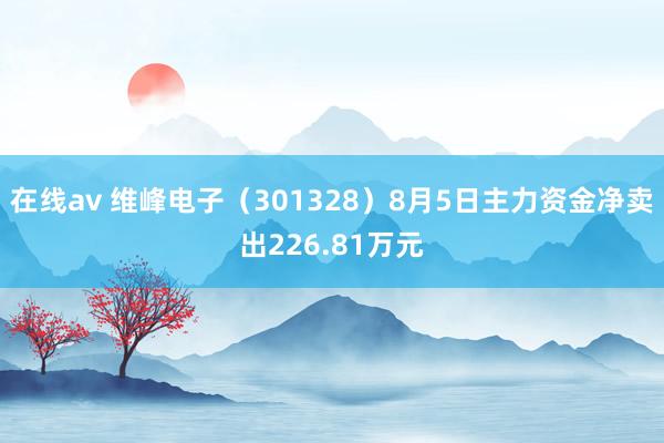 在线av 维峰电子（301328）8月5日主力资金净卖出226.81万元