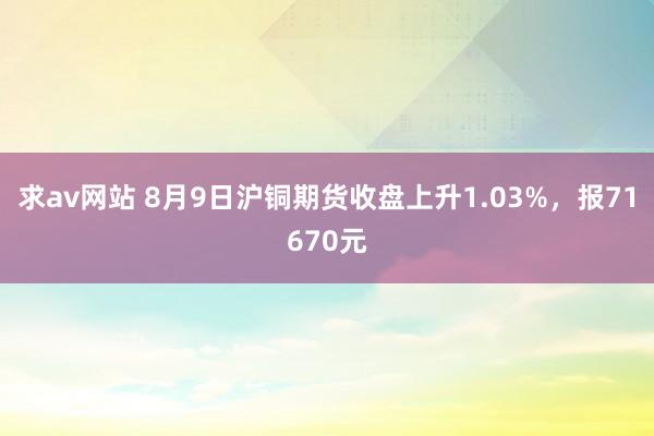 求av网站 8月9日沪铜期货收盘上升1.03%，报71670元