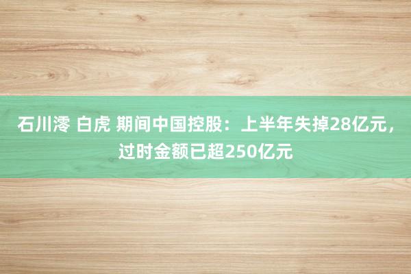 石川澪 白虎 期间中国控股：上半年失掉28亿元，过时金额已超250亿元