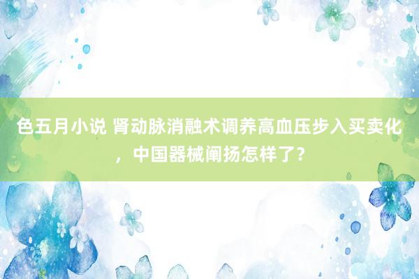 色五月小说 肾动脉消融术调养高血压步入买卖化，中国器械阐扬怎样了？