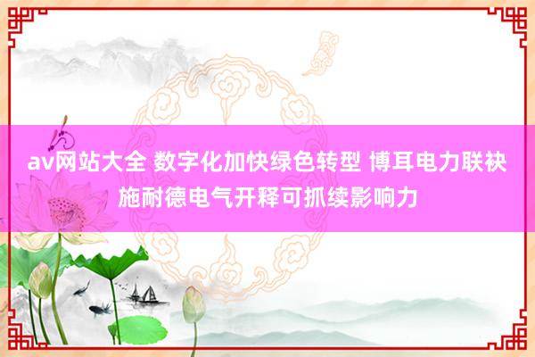 av网站大全 数字化加快绿色转型 博耳电力联袂施耐德电气开释可抓续影响力