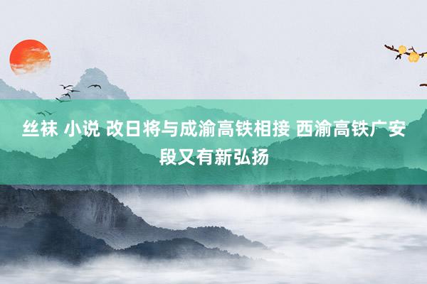 丝袜 小说 改日将与成渝高铁相接 西渝高铁广安段又有新弘扬