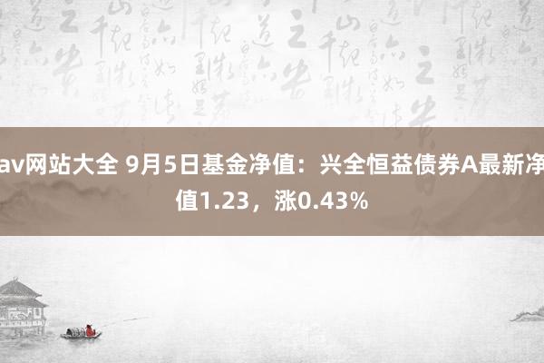 av网站大全 9月5日基金净值：兴全恒益债券A最新净值1.23，涨0.43%