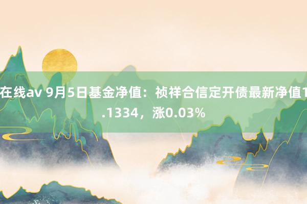 在线av 9月5日基金净值：祯祥合信定开债最新净值1.1334，涨0.03%